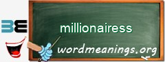 WordMeaning blackboard for millionairess